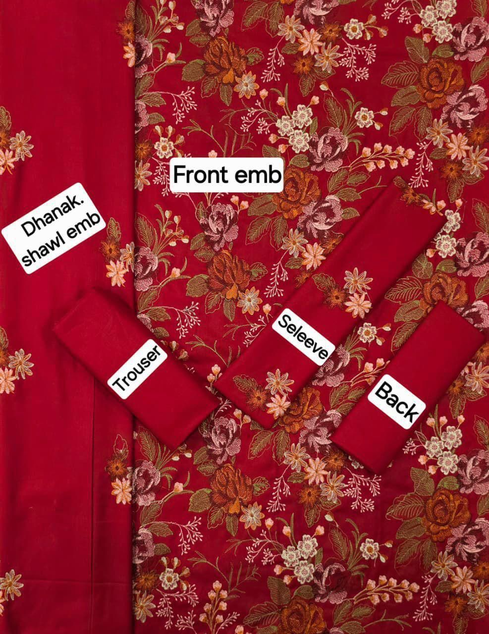 Bareeze DHANAK EMB 3pc WITH DHANAK EMB DUPPATA - Image 3