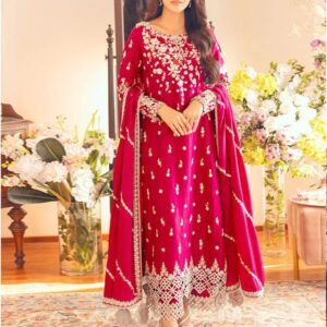 Sunnia Manahil DHANAK EMB 3pc WITH DHANAK EMB DUPPATA