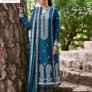 Qalamkar DHANAK EMB 3pc WITH DHANAK EMB DUPPATA