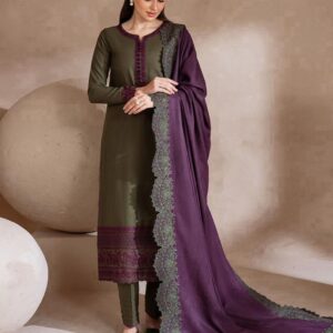 Iznik DHANAK EMB 3pc WITH BAMBER  EMB DUPPATA