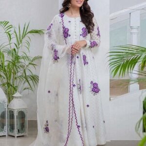 Maria B DHANAK EMB 3pc WITH BAMBER  EMB DUPPATA