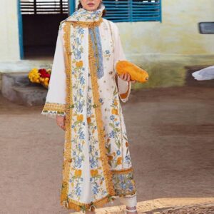 Zaha DHANAK EMB 3pc WITH BAMBER  EMB DUPPATA