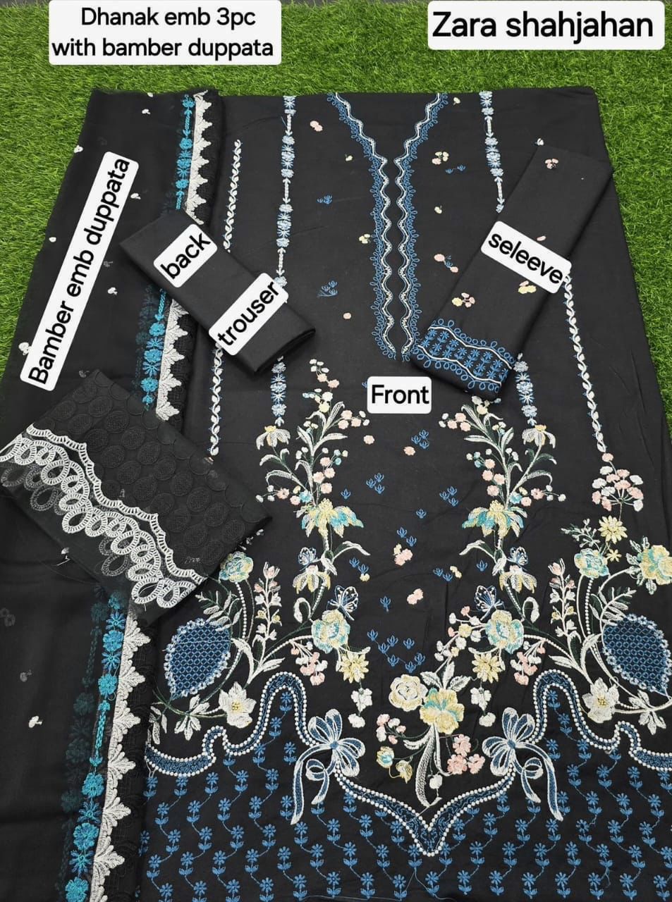 Zara Shahjahan DHANAK EMB 3pc WITH BAMBER EMB DUPPATA - Image 2