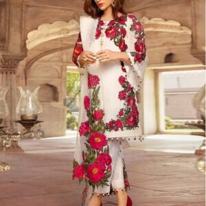 Charizma DHANAK EMB 3pc WITH BAMBER  EMB DUPPATA