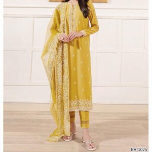 Cross Stitch DHANAK EMB 3pc WITH BAMBER  EMB DUPPATA