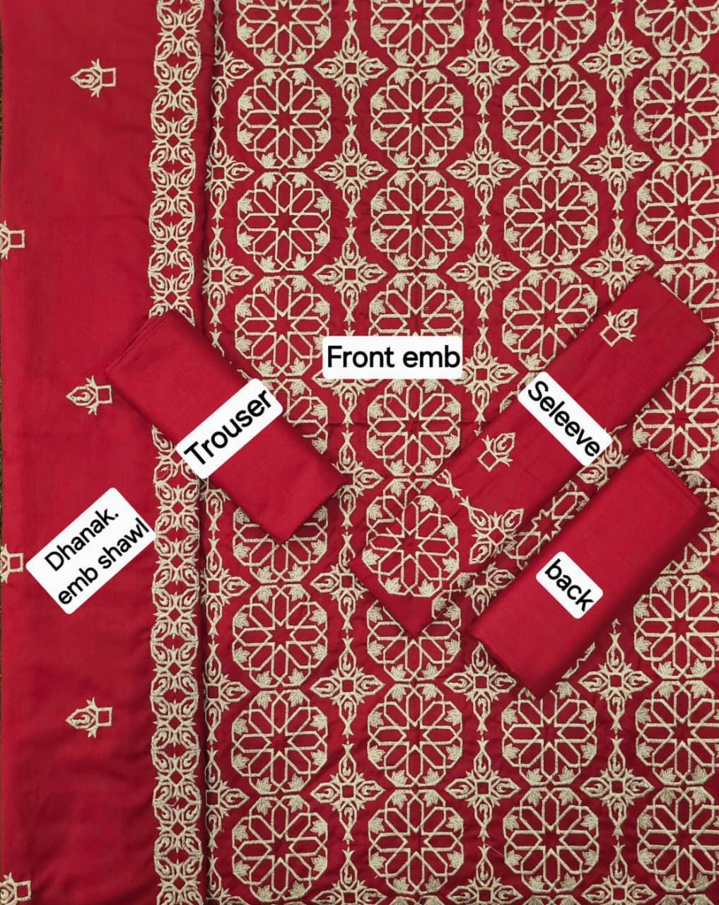 Bareeze DHANAK EMB 3pc WITH DHANAK EMB DUPPATA - Image 3