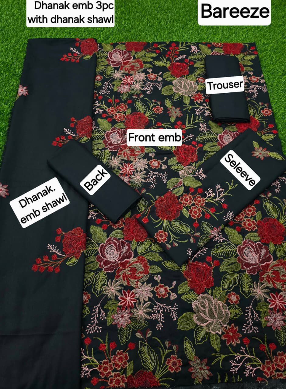 Bareeze Bareeze DHANAK EMB 3pc WITH DHANAK EMB DUPPATA - Image 2