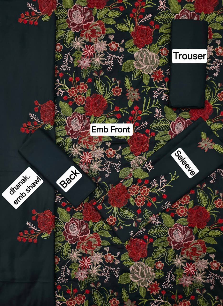 Bareeze Bareeze DHANAK EMB 3pc WITH DHANAK EMB DUPPATA - Image 3