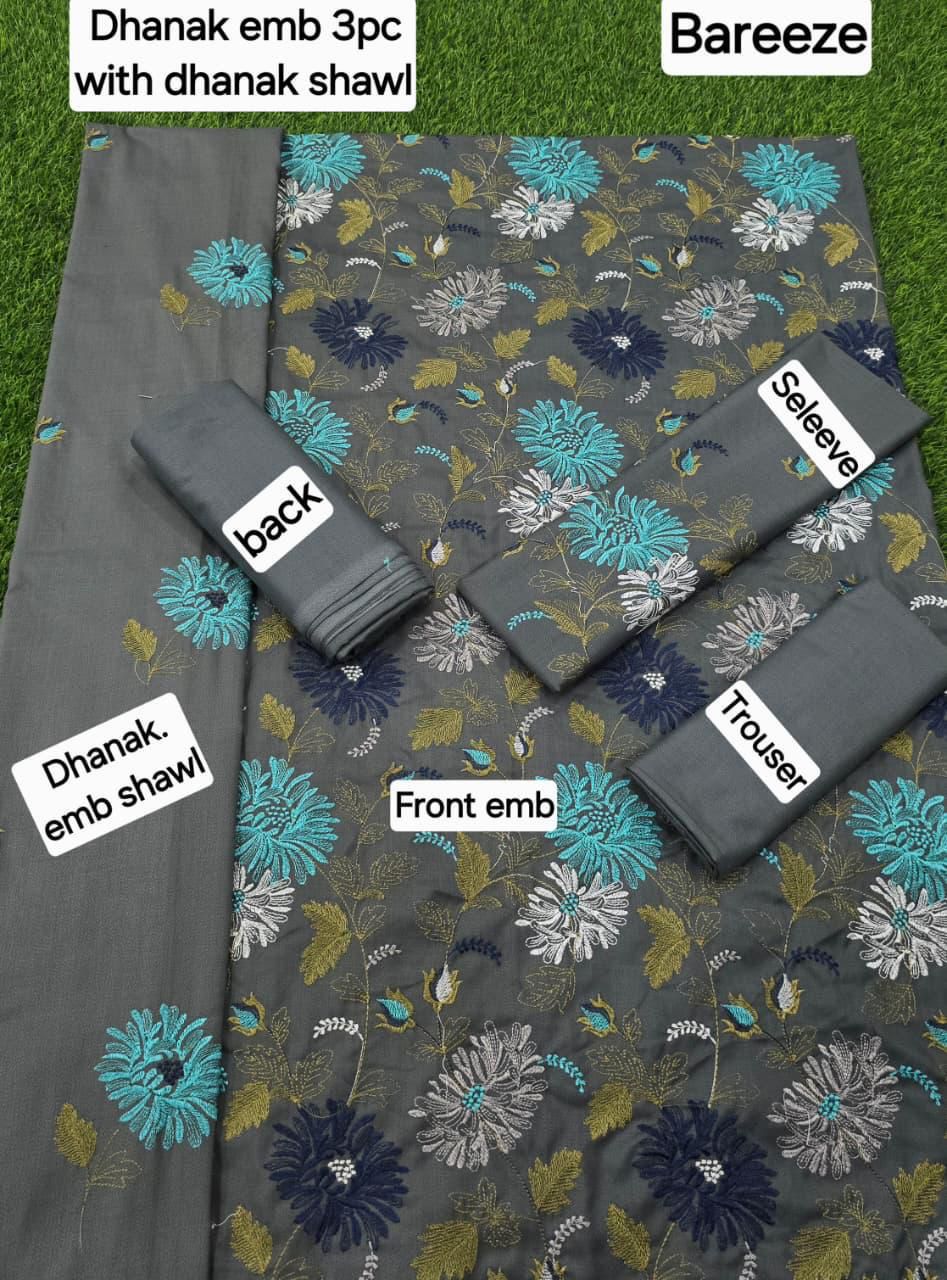 Bareeze Bareeze DHANAK EMB 3pc WITH DHANAK EMB DUPPATA - Image 2