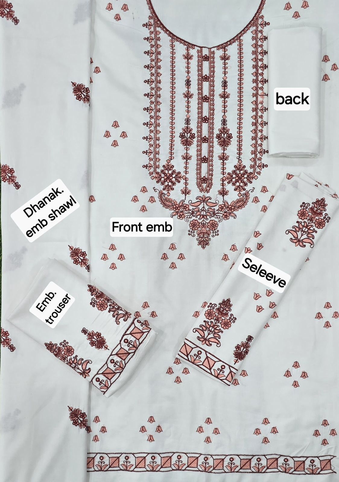 Limelight DHANAK EMB 3pc WITH DHANAK EMB DUPPATA - Image 3