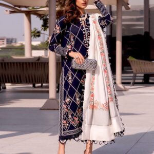 Zara Shahjahan DHANAK EMB 3pc WITH DHANAK EMB DUPPATA