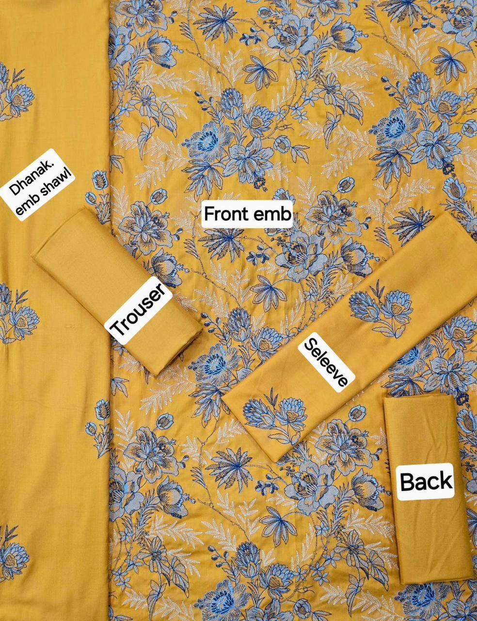 Bareeze DHANAK EMB 3pc WITH DHANAK EMB DUPPATA - Image 3