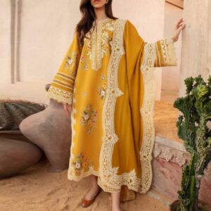 Crimson DHANAK EMB 3pc WITH DHANAK EMB DUPPATA