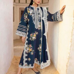 Crimson DHANAK EMB 3pc WITH DHANAK EMB DUPPATA