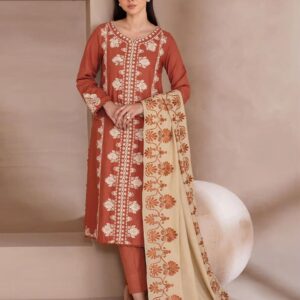 Iznik DHANAK EMB 3pc WITH DHANAK EMB DUPPATA